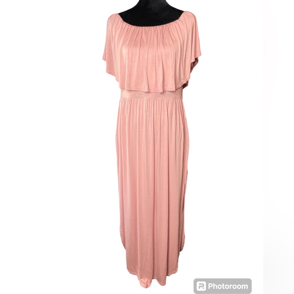 HP!! Verabendi Off the Shoulder Top Pink Maxi Dress